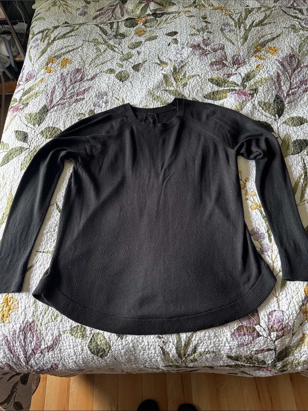 lululemon athletica Black Long Sleeve Crew Sweater with detailed back